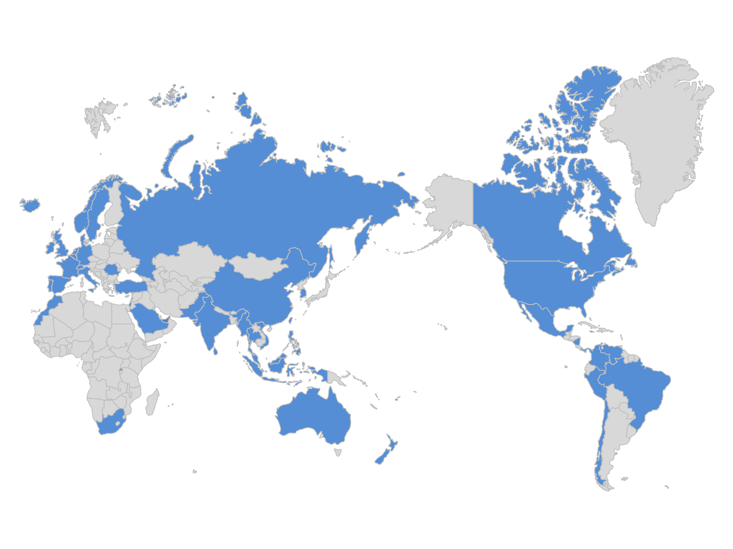 Countries Where We Have Partnered with Local Agents